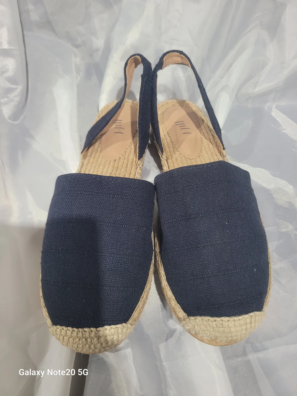 J.Jill Navy Blue Canvas Espadrille Slingback Sandals Size 9 EUC